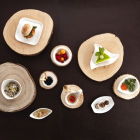 Vassoio per aperitivi Ariane Alaska Bianco Ceramica Quadrato 11,4 x 11,4 cm (18 Unità)