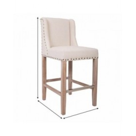 Sgabello Alexandra House Living Beige Legno d'albero della gomma 58 x 104 x 48 cm