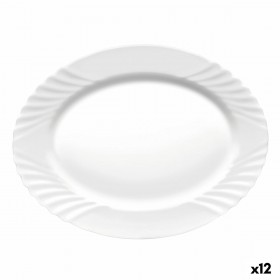 Teglia da Cucina Bormioli Rocco Ebro Ovale Bianco Vetro (36 cm) (12 Unità)
