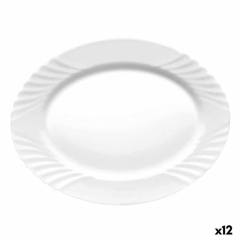 Teglia da Cucina Bormioli Rocco Ebro Ovale Bianco Vetro (36 cm) (12 Unità)