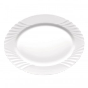 Teglia da Cucina Bormioli Rocco Ebro Ovale Bianco Vetro (36 cm) (12 Unità)