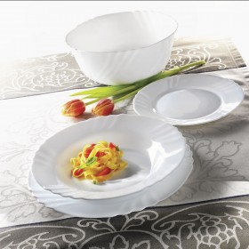 Piatto da pranzo Bormioli Rocco Ebro Bianco Vetro (36 Unità)