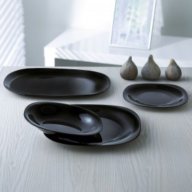 Piatto da pranzo Luminarc Carine Negro Nero Vetro Ø 26 cm (24 Unità)