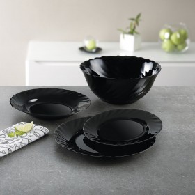 Piatto da pranzo Luminarc Trianon Black Nero Vetro Ø 24,5 cm (24 Unità)