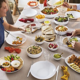 Piatto da pranzo Luminarc Diwali Bianco Vetro 25 cm (24 Unità)