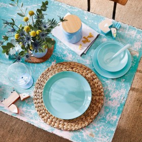 Piatto da pranzo Luminarc Diwali Turquesa Turchese Vetro 25 cm (24 Unità)