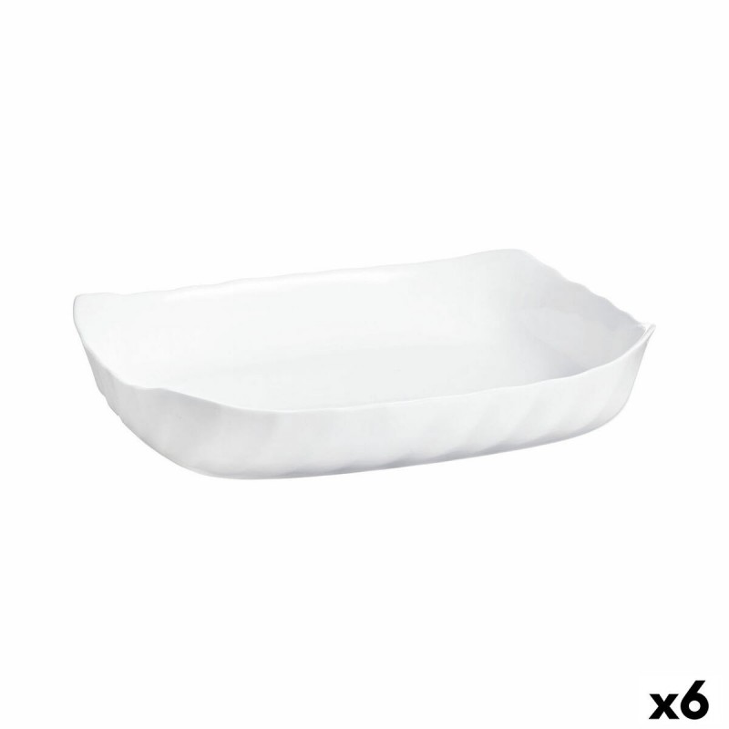 Teglia da Cucina Luminarc Smart Cuisine Rettangolare Bianco Vetro 33 x 27 cm (6 Unità)