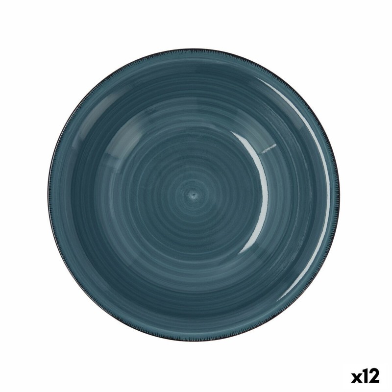 Piatto Fondo Quid Vita Ceramica Azzurro (ø 21,5 cm) (12 Unità)