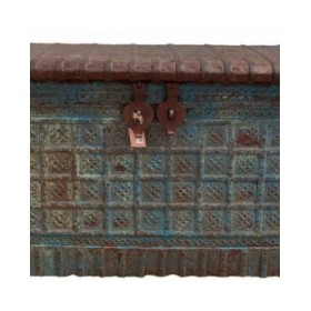 Baule Alexandra House Living Azzurro Legno di mango 44 x 90 x 132 cm