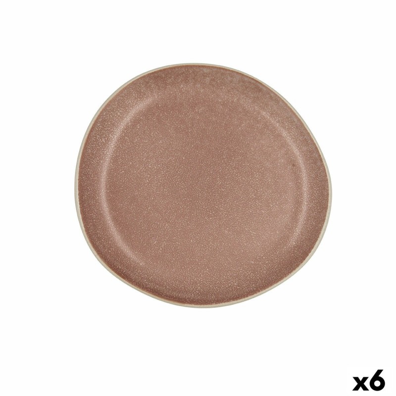 Piatto da pranzo Bidasoa Gio Irregolare Marrone Ceramica 20 cm (6 Unità)