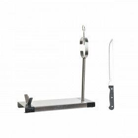 Porta Prosciutto in Acciaio Inox DKD Home Decor Nero Acciaio inossidabile Argento (35 x 3 x 1 cm) (40 x 16.5 x 40 cm) (2 pcs)