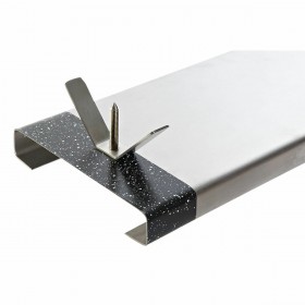 Porta Prosciutto in Acciaio Inox DKD Home Decor Nero Acciaio inossidabile Argento (35 x 3 x 1 cm) (40 x 16.5 x 40 cm) (2 pcs)