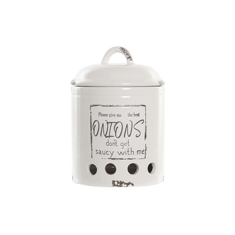 Barattolo DKD Home Decor Bianco Dolomite Cipolla