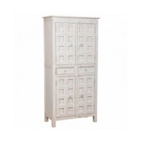 Armadio guardaroba Alexandra House Living Bianco Legno di mango 93 x 192 x 45 cm