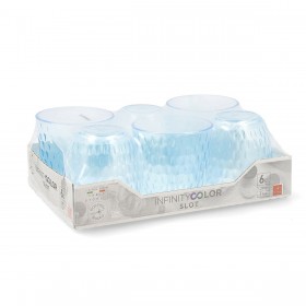 Set di Bicchieri Bormioli Rocco Slot Azzurro Vetro Con rilievo 290 ml 6 Unità