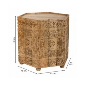 Tavolino da Caffè Alexandra House Living Marrone Legno di mango 45 x 41 x 45 cm Stile artigianale