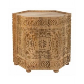 Tavolino da Caffè Alexandra House Living Marrone Legno di mango 45 x 41 x 45 cm Stile artigianale