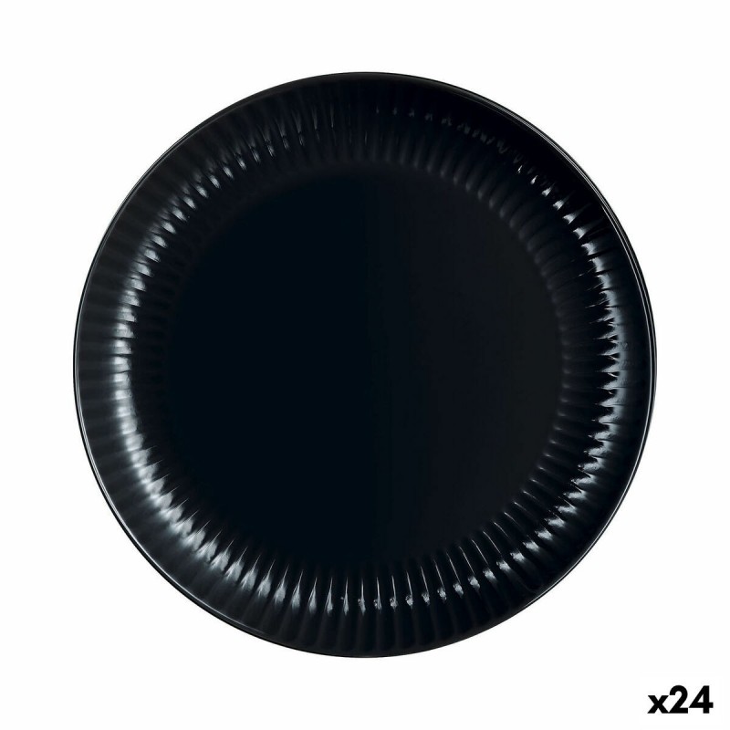 Piatto da pranzo Luminarc Cottage Nero Vetro 25 cm (24 Unità)