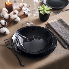Piatto da pranzo Luminarc Cottage Nero Vetro 25 cm (24 Unità)