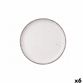 Piatto da Dolce Quid Duna Beige Ceramica 20 x 2,5 cm (6 Unità)