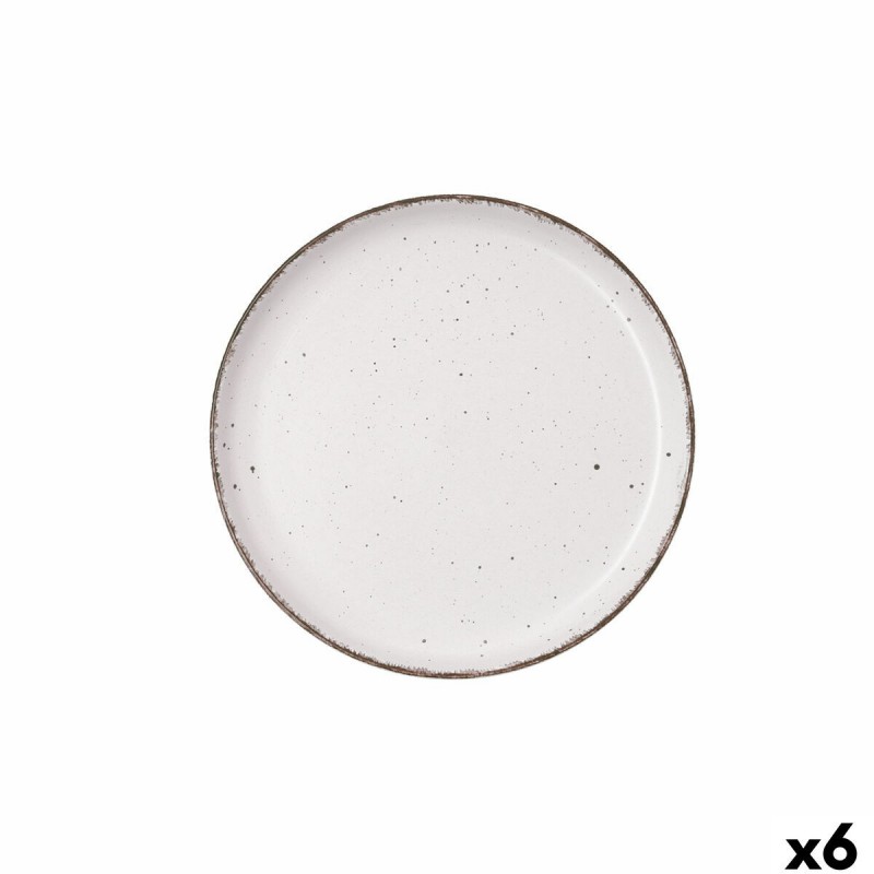 Piatto da Dolce Quid Duna Beige Ceramica 20 x 2,5 cm (6 Unità)