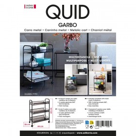 Carrello per Verdure Quid Tito Nero Metallo 44 x 26 x 63 cm