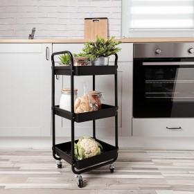 Carrello per Verdure Quid Apolo Nero Metallo 34,5 x 29,5 x 77 cm