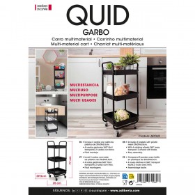 Carrello per Verdure Quid Apolo Nero Metallo 34,5 x 29,5 x 77 cm