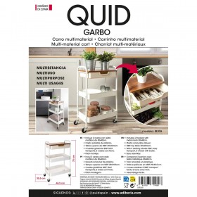 Carrello per Verdure Quid Elvia Bianco Metallo 46,5 x 30,5 x 75 cm