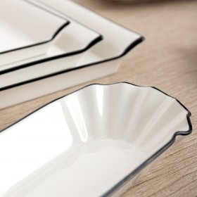 Vassoio per aperitivi Quid Gastro Bianco Nero Ceramica 31 x 23 cm (6 Unità)