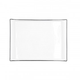 Vassoio per aperitivi Quid Gastro Bianco Nero Ceramica 31 x 23 cm (6 Unità)