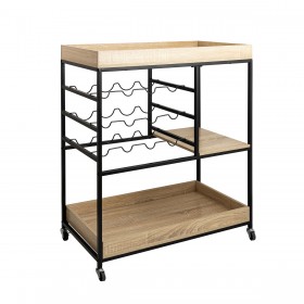 Carrello da Portata Vinthera Moa Portabottiglie Nero Metallo 75 x 40 x 91,5 cm