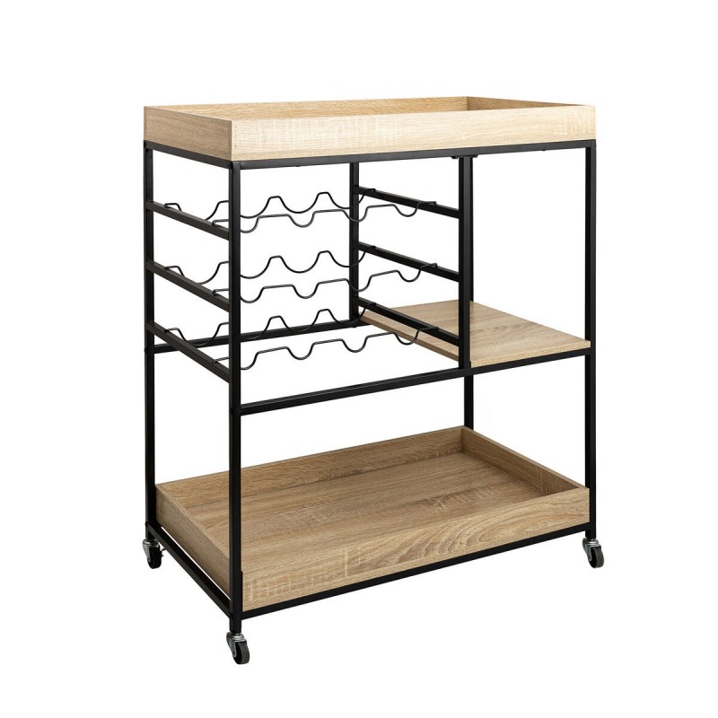 Carrello da Portata Vinthera Moa Portabottiglie Nero Metallo 75 x 40 x 91,5 cm