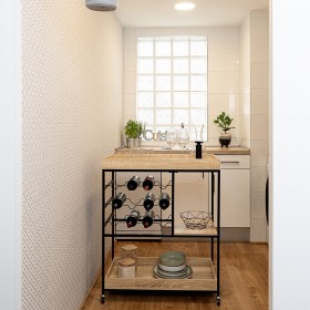 Carrello da Portata Vinthera Moa Portabottiglie Nero Metallo 75 x 40 x 91,5 cm