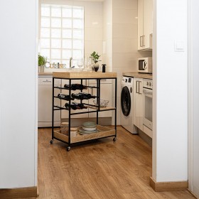 Carrello da Portata Vinthera Moa Portabottiglie Nero Metallo 75 x 40 x 91,5 cm