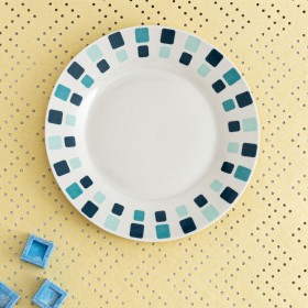 Piatto da Dolce Quid Simetric Azzurro Ceramica 19 cm (12 Unità)