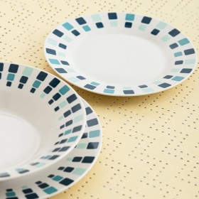 Piatto da Dolce Quid Simetric Azzurro Ceramica 19 cm (12 Unità)