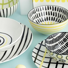 Piatto da Dolce Bidasoa Zigzag Multicolore Ceramica 19 cm (12 Unità)