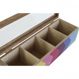 Scatola per Infusioni DKD Home Decor Bianco Multicolore Legno MDF (4 Unità)