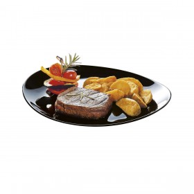 Piatto da pranzo Luminarc Friends Time Nero Vetro 30 x 26 cm Carne (12 Unità)
