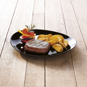 Piatto da pranzo Luminarc Friends Time Nero Vetro 30 x 26 cm Carne (12 Unità)