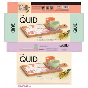 Set da portata Quid Kaleido Multicolore Legno 31 x 17 x 6 cm 4 Pezzi