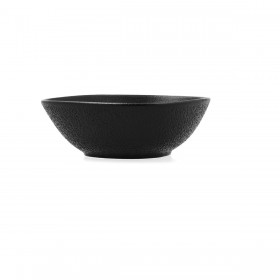 Ciotola Bidasoa Fosil Nero Ceramica Ovale 14 x 12,4 x 4,8 cm (12 Unità)