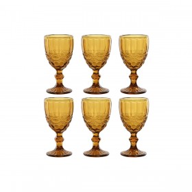 Set di Bicchieri Home ESPRIT Ambra Cristallo 325 ml (6 Unità)
