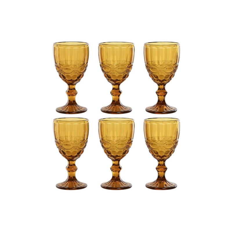 Set di Bicchieri Home ESPRIT Ambra Cristallo 325 ml (6 Unità)