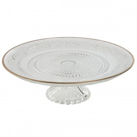 Piatto da pranzo Home ESPRIT Trasparente Dorato Cristallo 29 x 29 x 9,2 cm