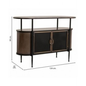 Credenza Alexandra House Living Marrone Metallo Vetro 42 x 80 x 121 cm