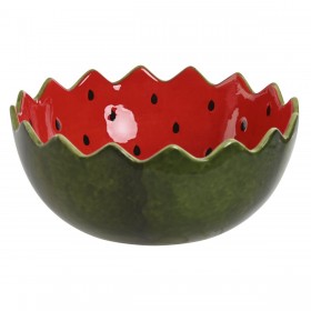 Ciotola per Aperitivi Home ESPRIT Rosso Verde Gres Anguria 15 x 15 x 6,5 cm