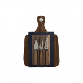 Tagliere Home ESPRIT Acciaio inossidabile Acacia 30 x 21,5 x 1,5 cm (4 Pezzi)