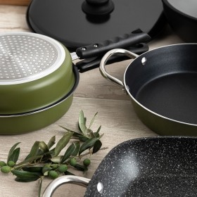 Coperchio per Padella Quid Naturalia Nero Metallo 28 cm Frittata